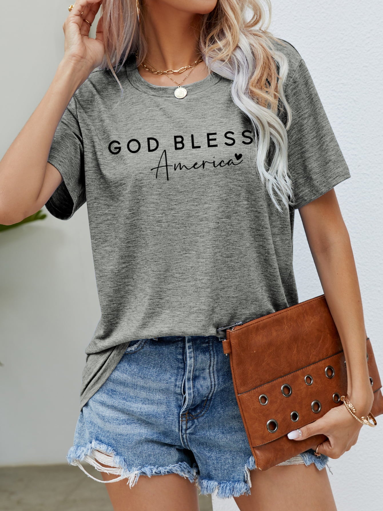 GOD BLESS AMERICA Graphic Short Sleeve Tee