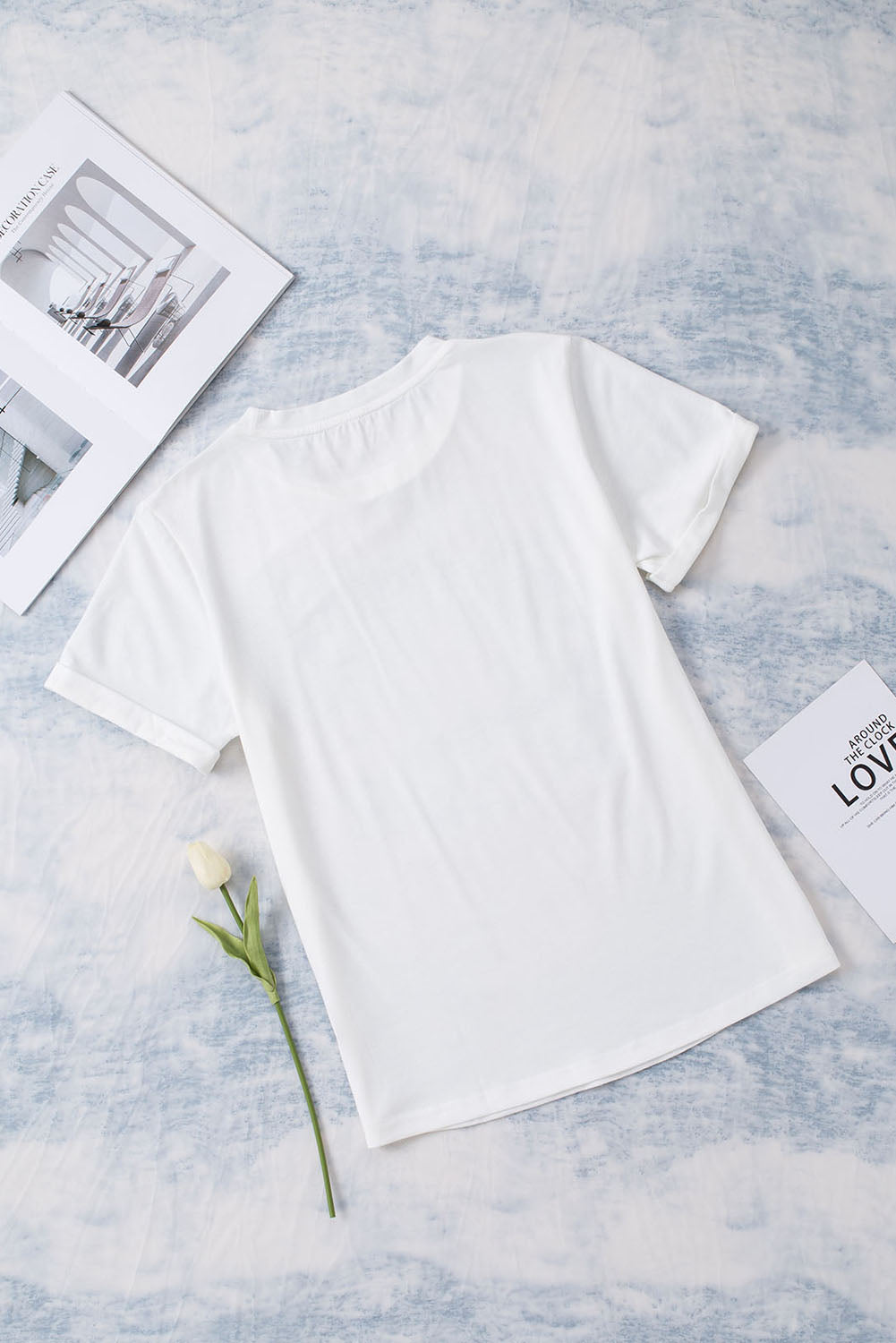 BE KIND Leopard Floral Graphic Round Neck Tee