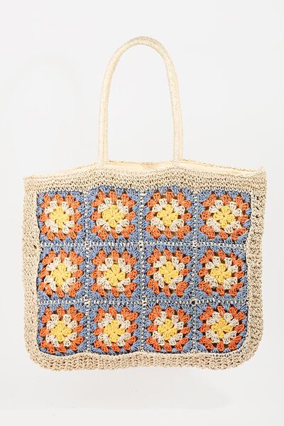 Granny Squares Fame Flower Braided Tote Bag