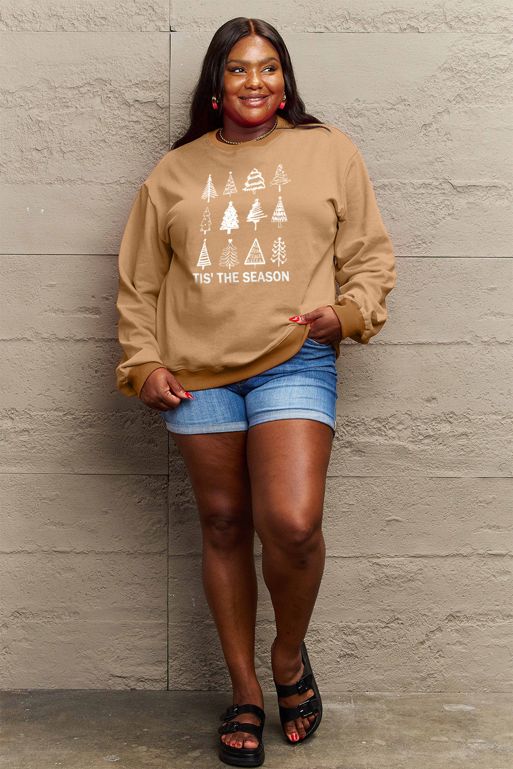 'TIS THE SEASON Simply Love Full Size Christmas Tree Graphic Sweatshirt