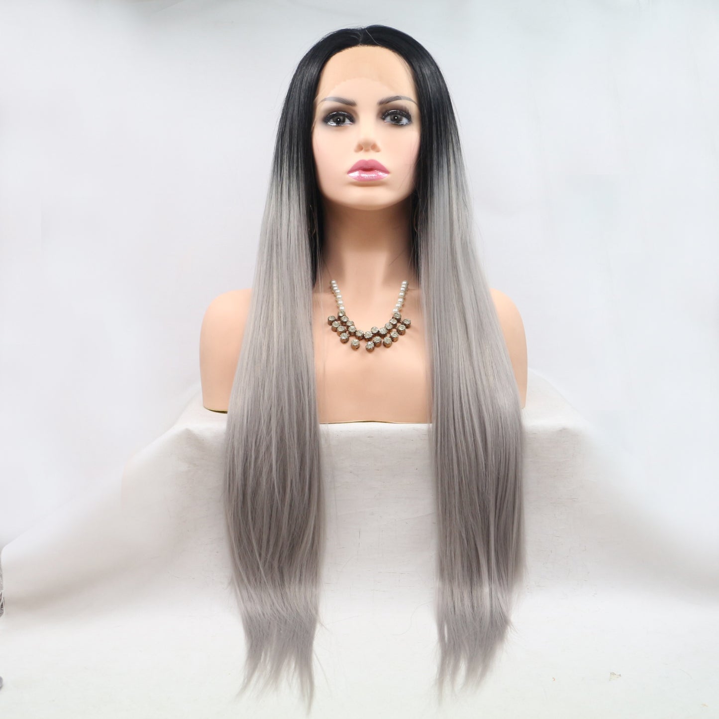 SHOMI 13*3" Lace Front Wigs Synthetic Long Straight 24" 130% Density