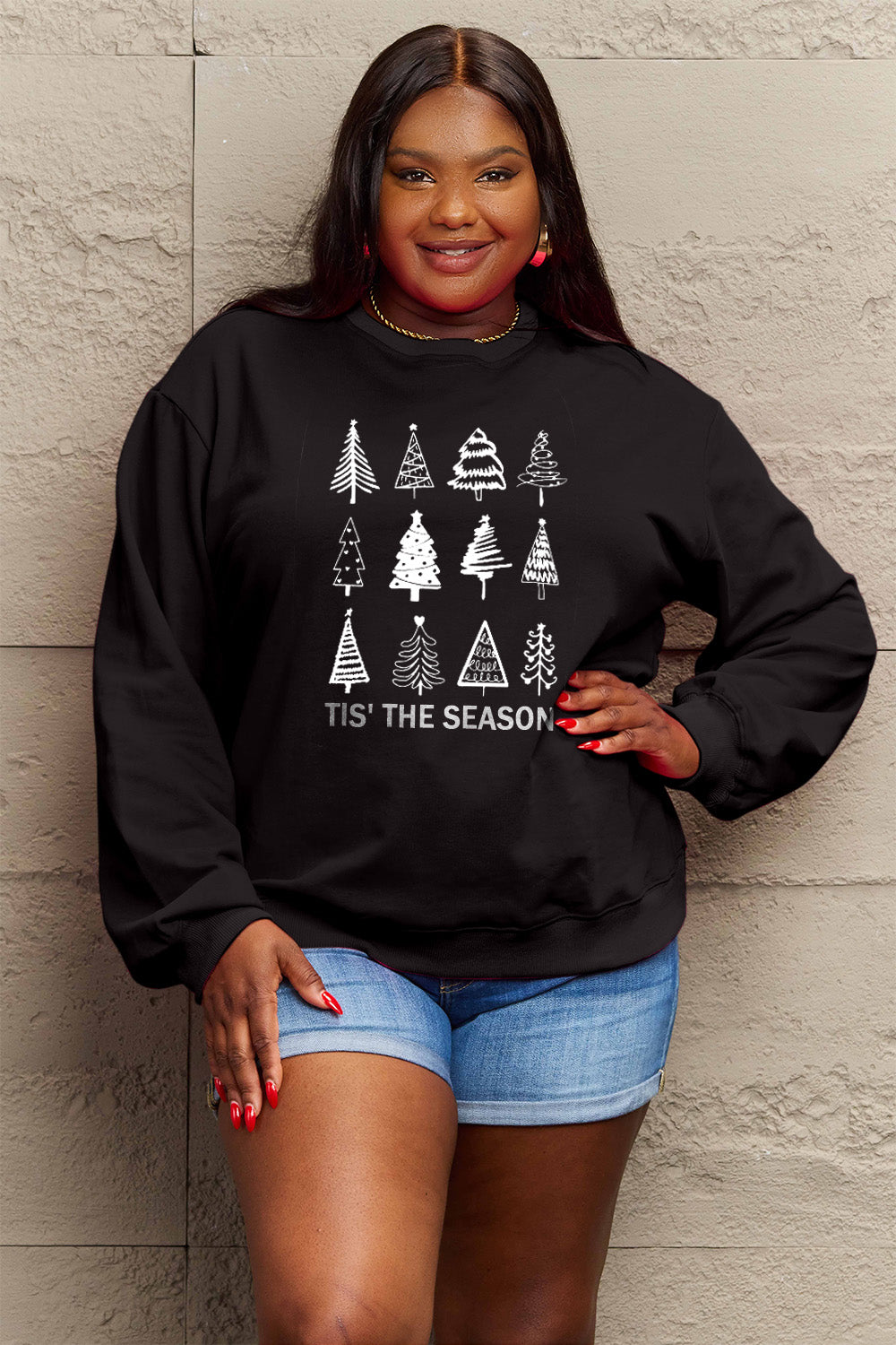 'TIS THE SEASON Simply Love Full Size Christmas Tree Graphic Sweatshirt