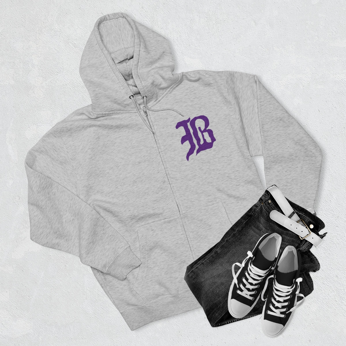 B Bardstown Tigers Unisex Premium Full Zip Hoodie