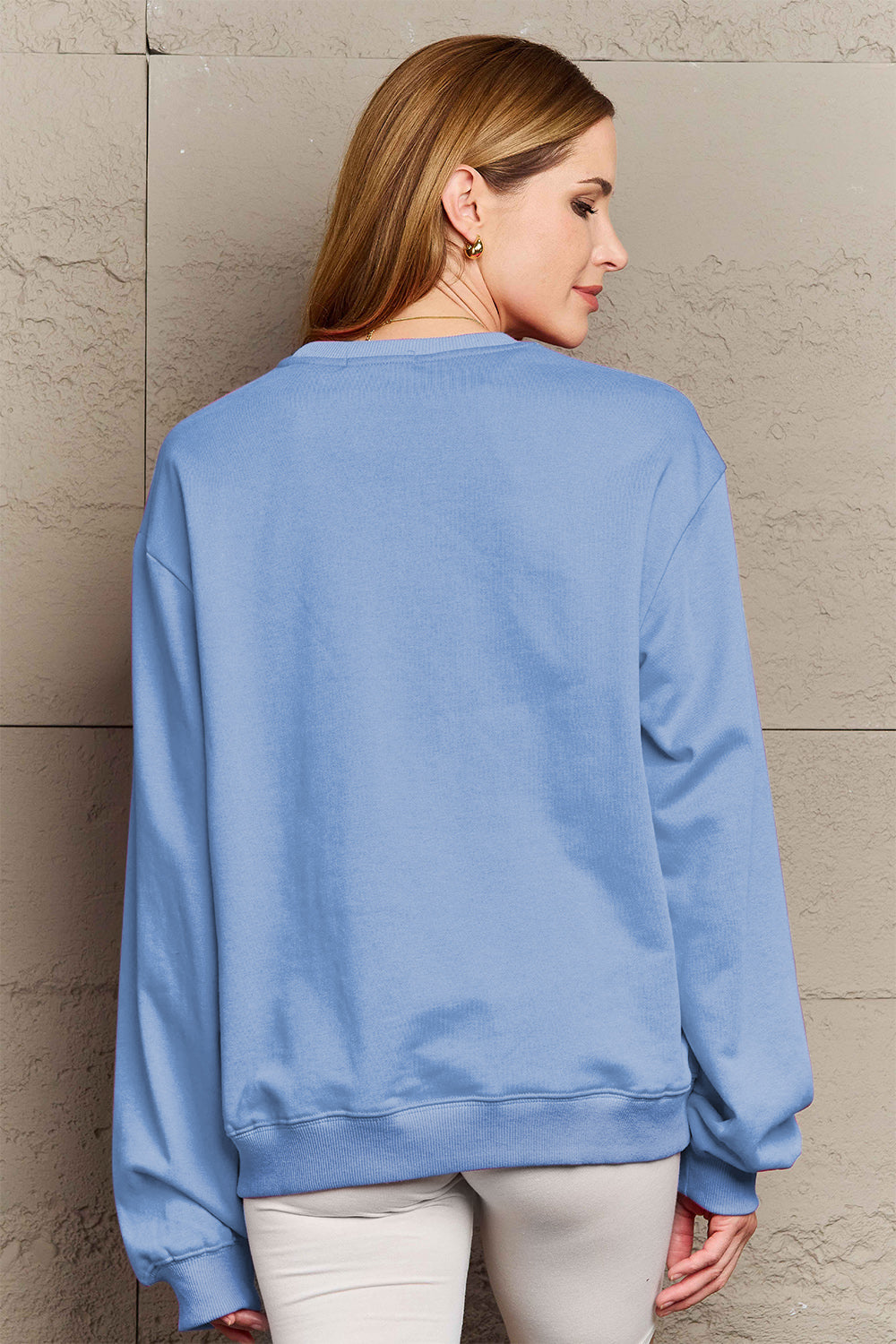 PERFECTLY Imperfect Simply Love Full Size Graphic Round Neck Sweatshirt