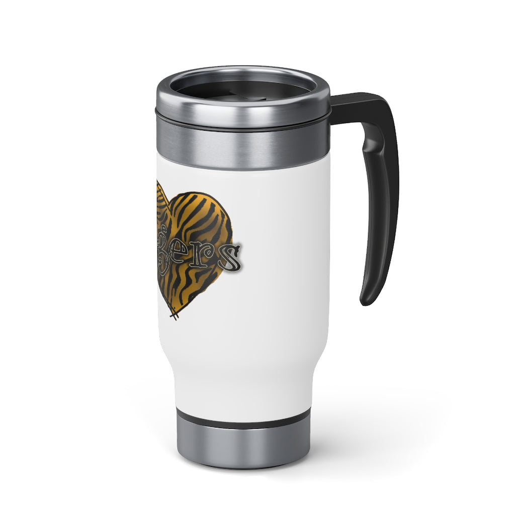 Tigers Stainless Steel Travel Mug with Handle, 14oz