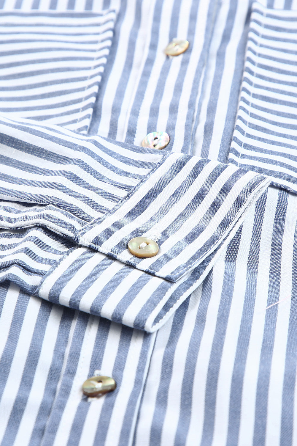 Striped Roll-Tab Long Sleeve Shirt