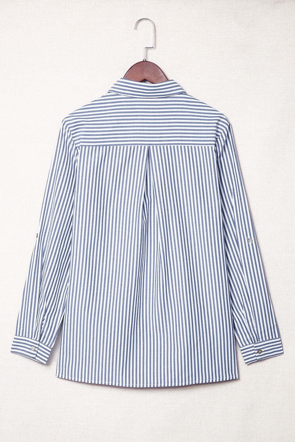 Striped Roll-Tab Long Sleeve Shirt