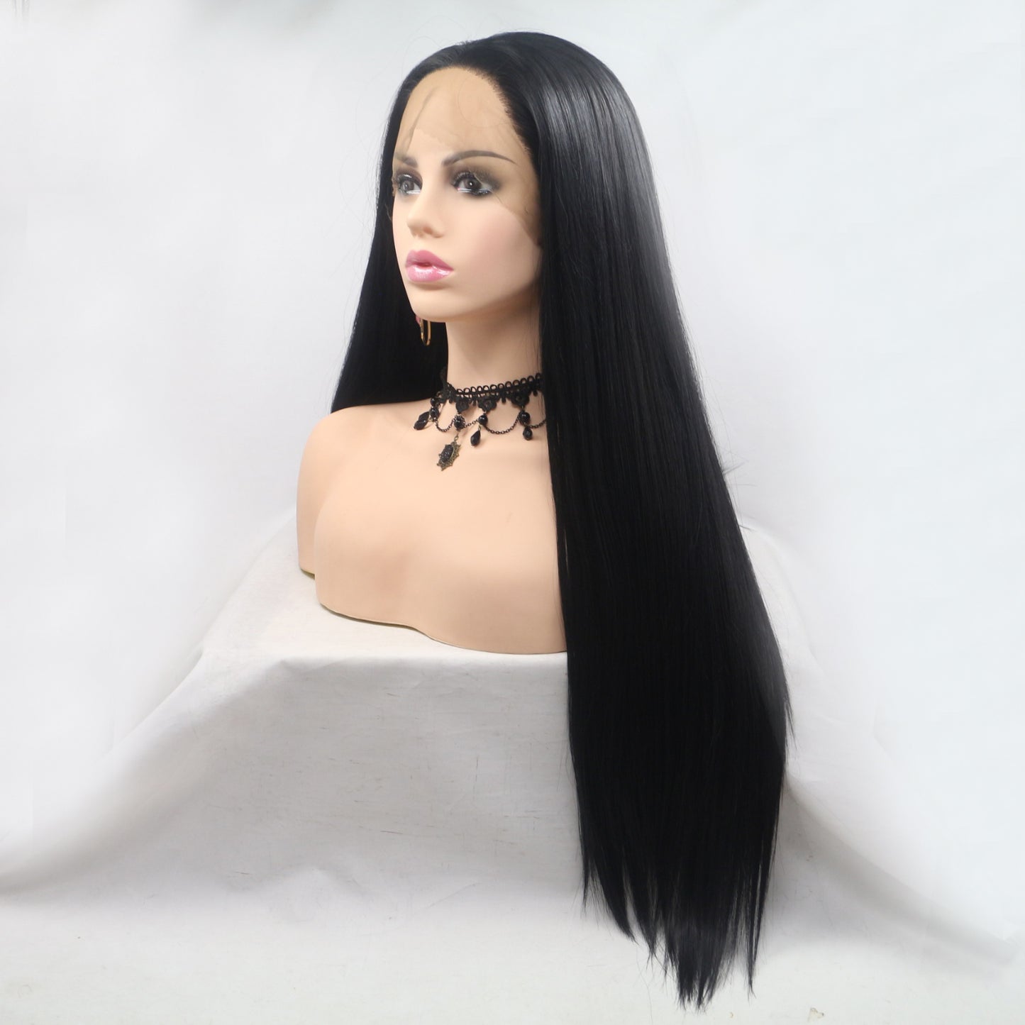 SHOMI 13*3" Lace Front Wigs Synthetic Long Straight 24" 130% Density