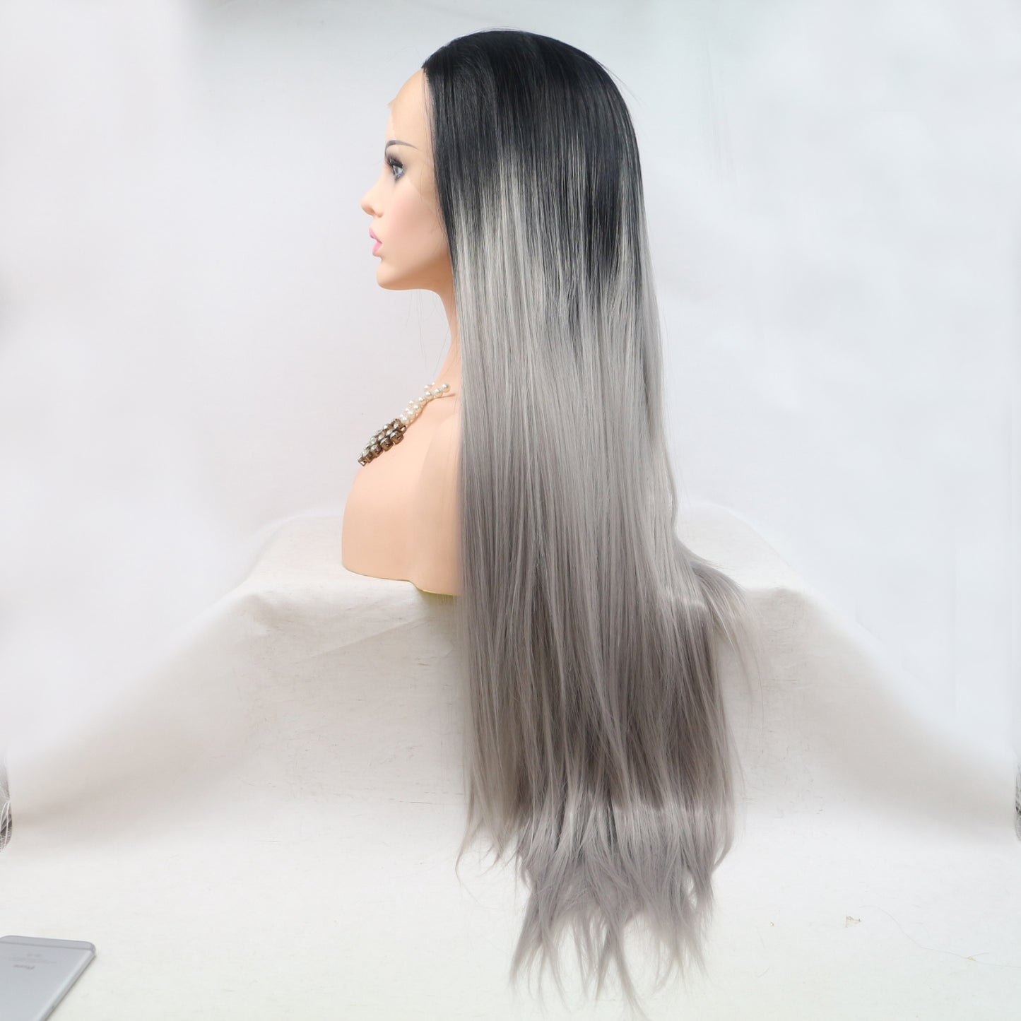 SHOMI 13*3" Lace Front Wigs Synthetic Long Straight 24" 130% Density