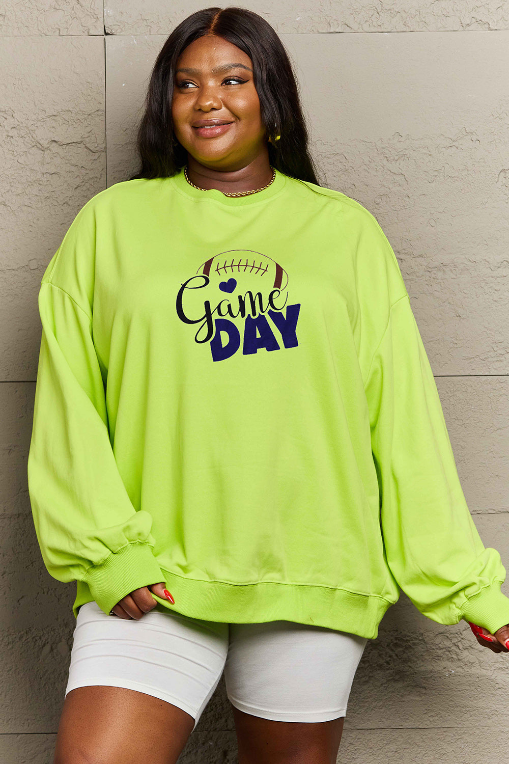 Game Day Simply Love Full Size Drop Shoulder Graphic Sweatshirt