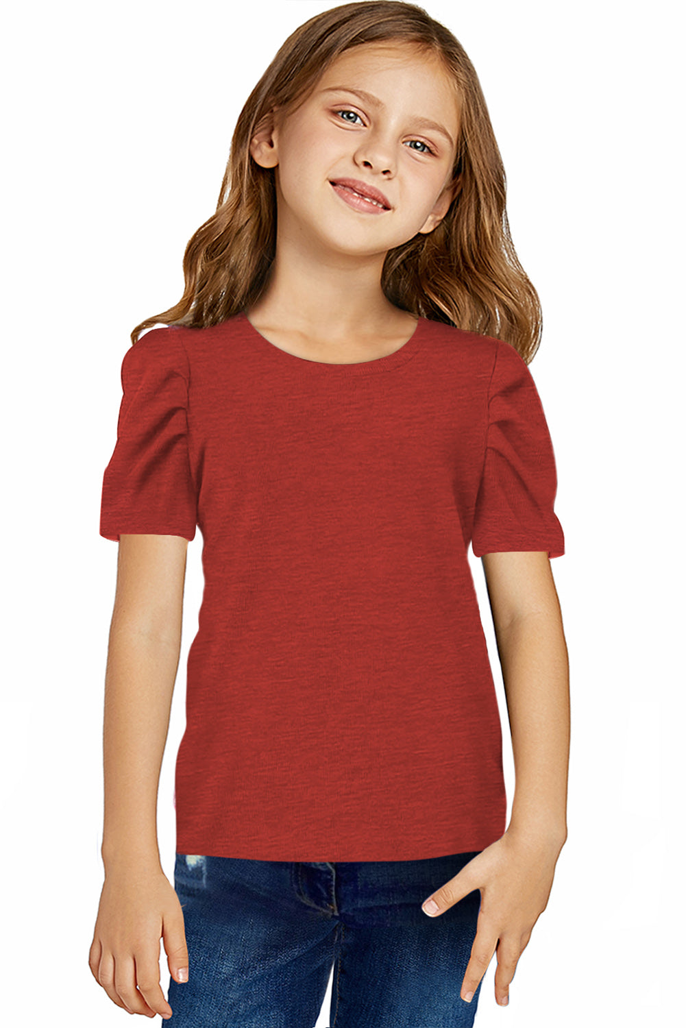 Round Neck Puff Sleeve T-Shirt