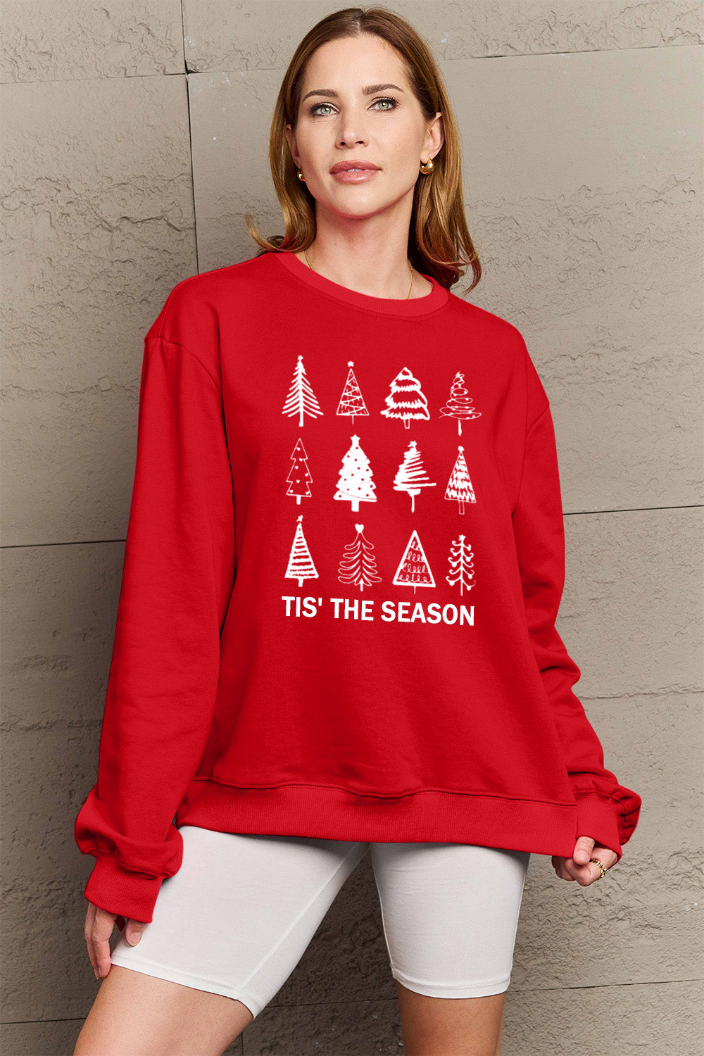 'TIS THE SEASON Simply Love Full Size Christmas Tree Graphic Sweatshirt