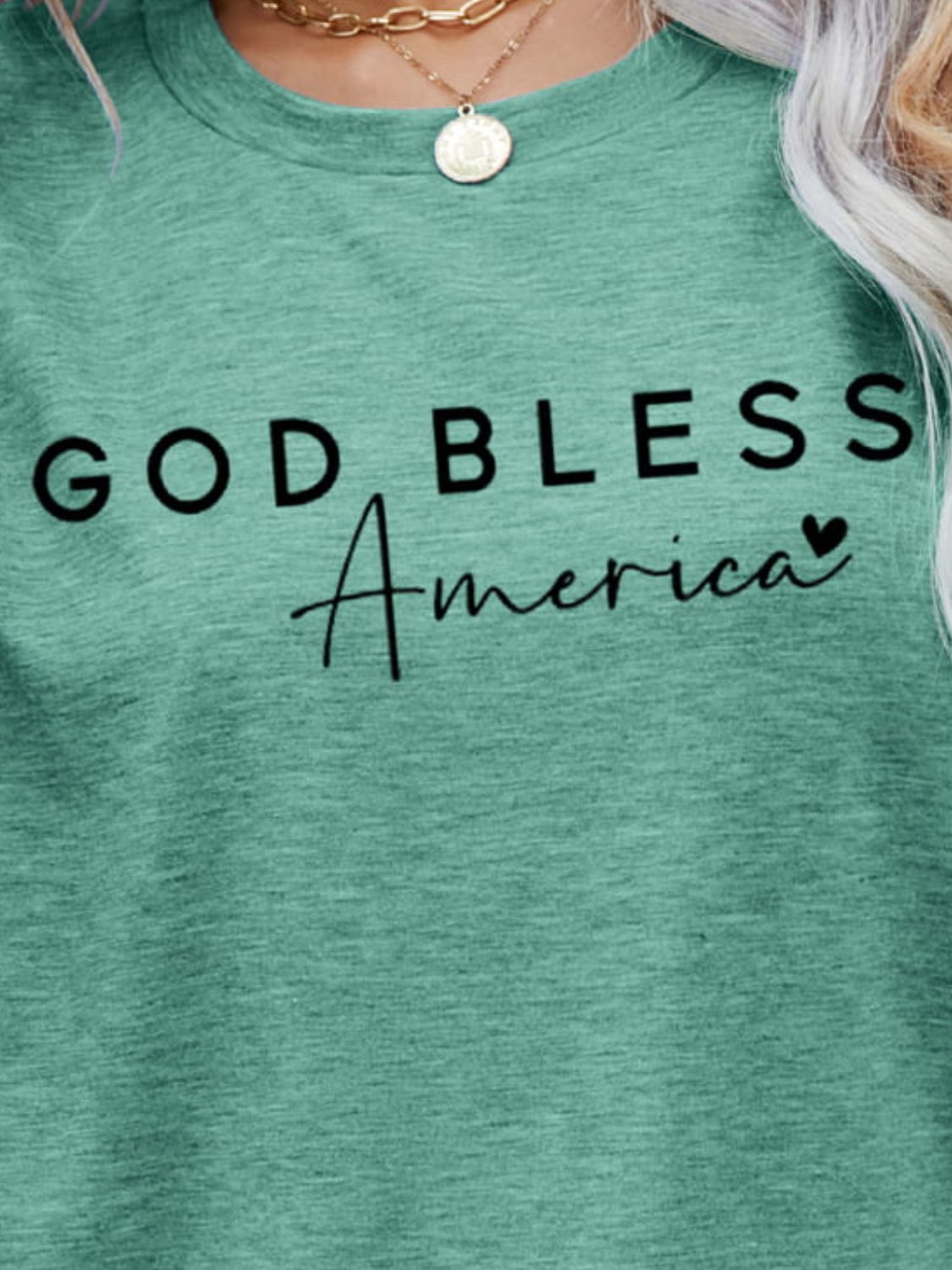 GOD BLESS AMERICA Graphic Short Sleeve Tee