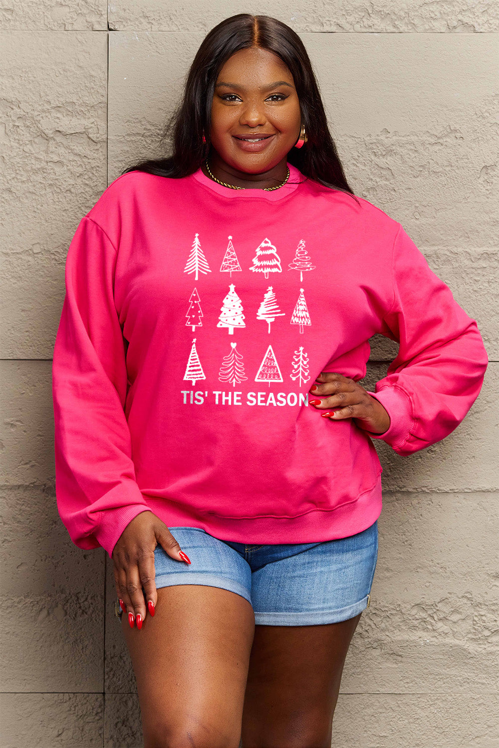 'TIS THE SEASON Simply Love Full Size Christmas Tree Graphic Sweatshirt