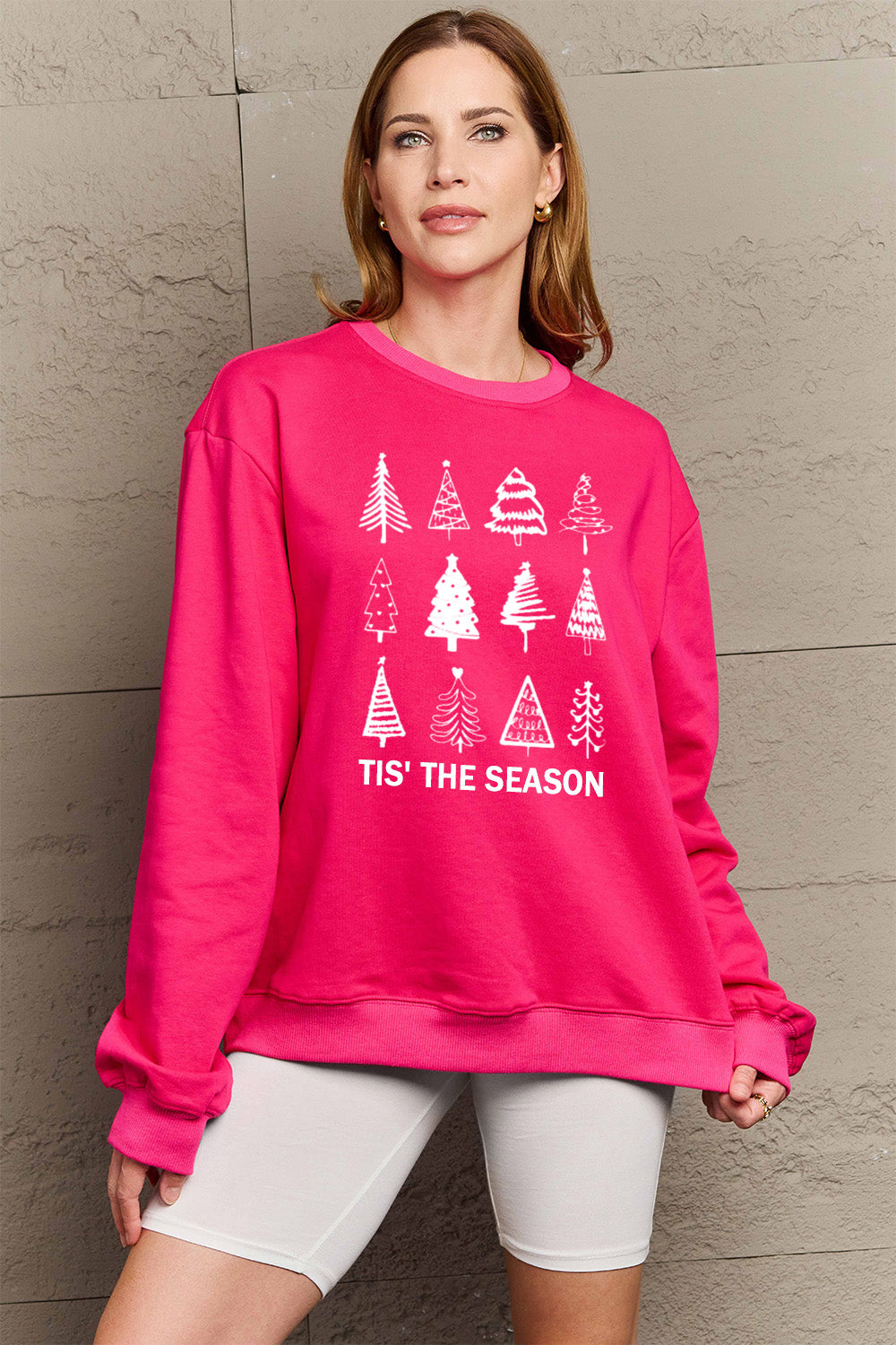 'TIS THE SEASON Simply Love Full Size Christmas Tree Graphic Sweatshirt