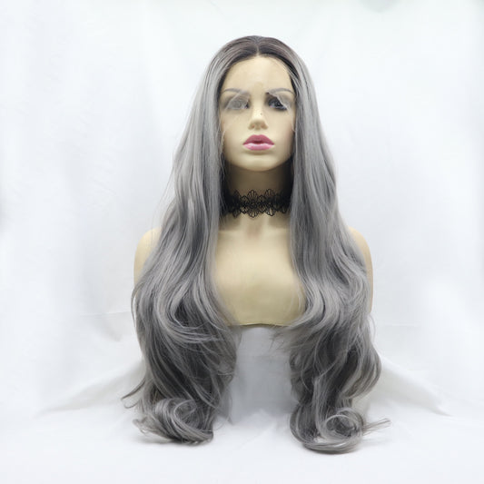 SHOMI 13*3" Lace Front Wigs Synthetic Long Wavy 24" 130% Density