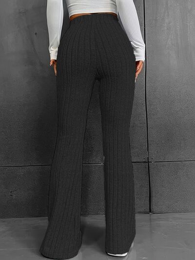 Ribbed High Waist Bootcut Pants