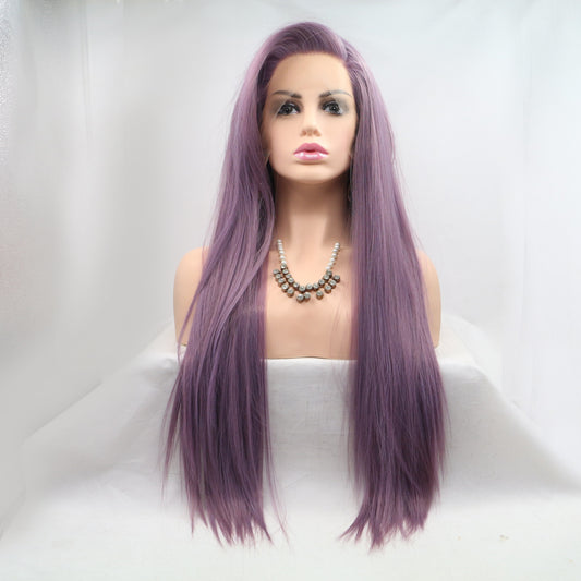SHOMI 13*3" Lace Front Wigs Synthetic Long Straight 24" 130% Density