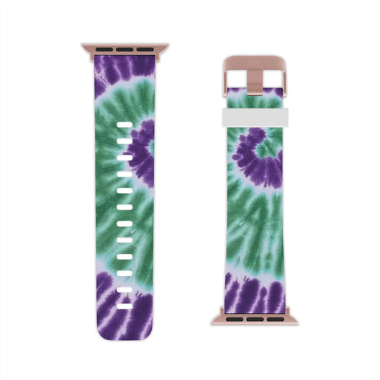 Purple & Green Tie-dye Watch Band for Apple Watch