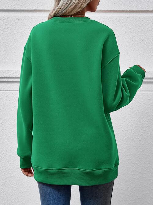 Farm Fresh Christmas Trees Cut & Carry Round Neck Graphic Long Sleeve Sweatshirt