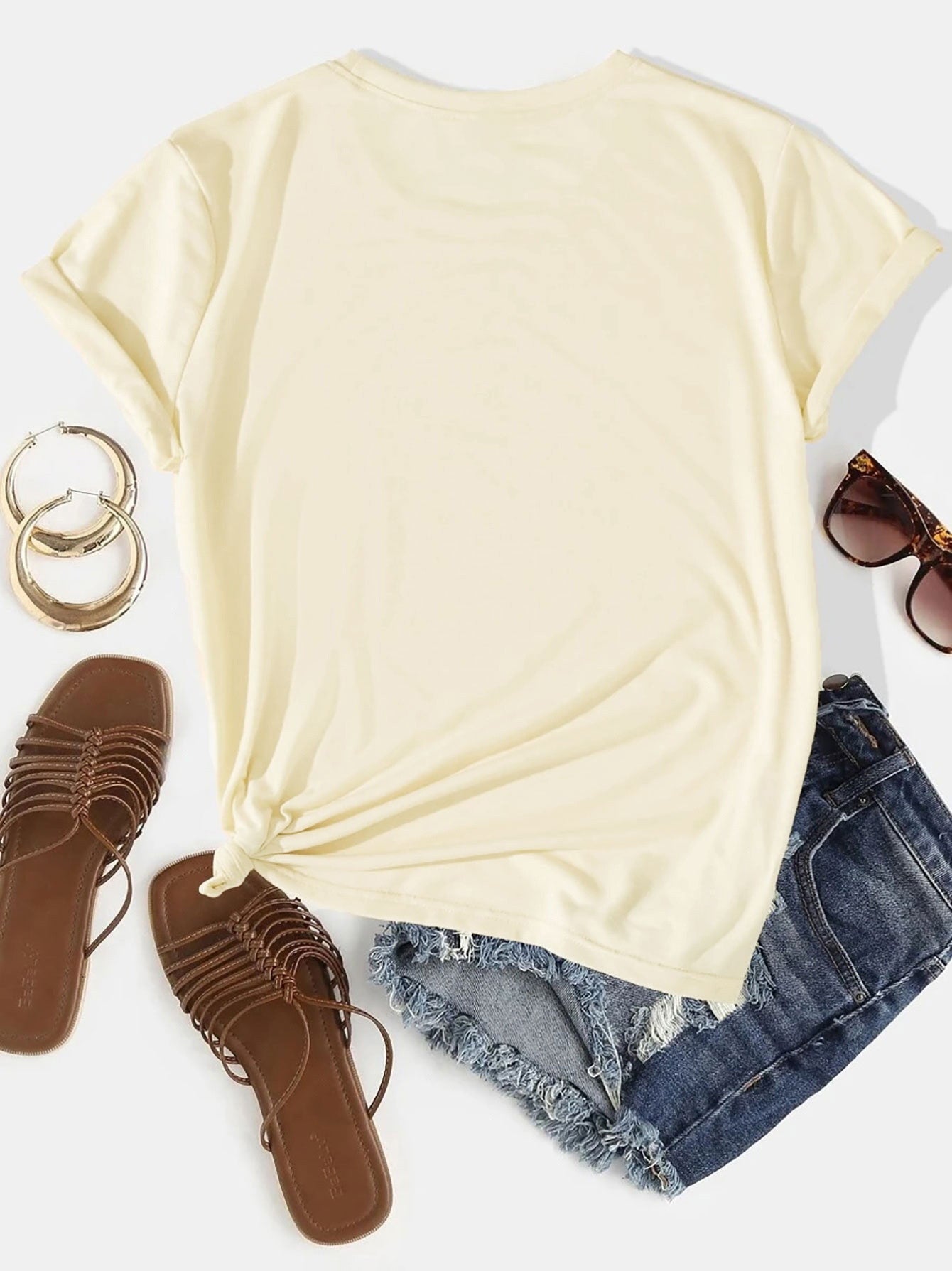 MAÑANA SERÁ BONITO Letter Graphic Round Neck Short Sleeve T-Shirt
