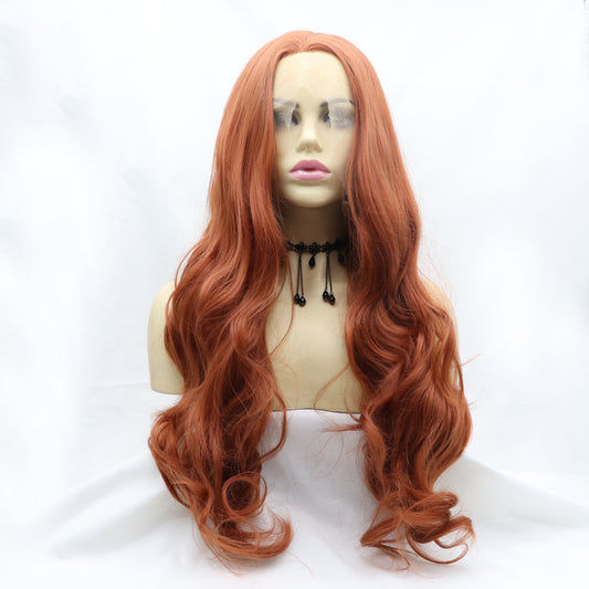 SHOMI 13*3" Lace Front Wigs Synthetic Long Wavy 24" 130% Density