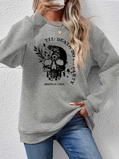 Till Death Do Us Party Nashville 2024 Graphic Round Neck Dropped Shoulder Sweatshirt