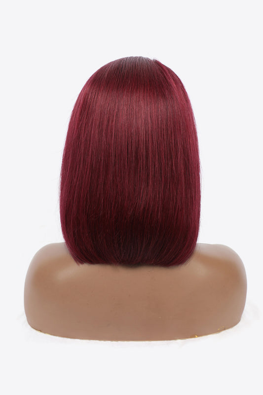 ELITE 12" 155g #99J Lace Front Wigs Human Hair 150% Density