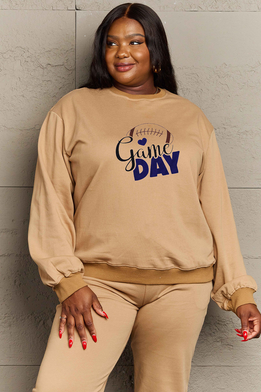 Game Day Simply Love Full Size Drop Shoulder Graphic Sweatshirt