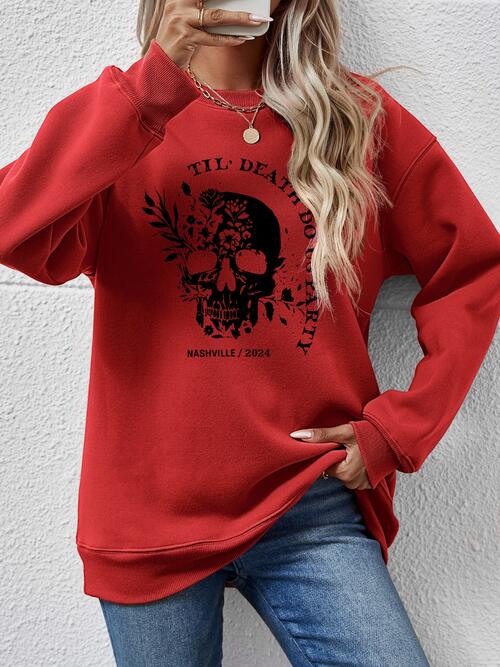 Till Death Do Us Party Nashville 2024 Graphic Round Neck Dropped Shoulder Sweatshirt