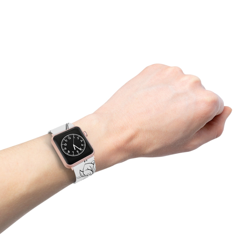 Black & White Floral Watch Band for Apple Watch