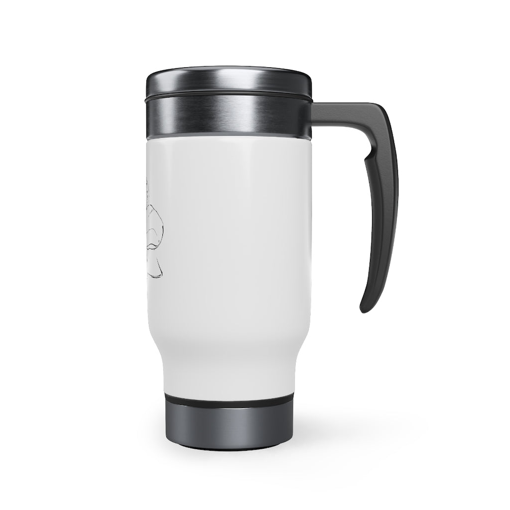 Magnolia Stainless Steel Travel Mug with Handle, 14oz