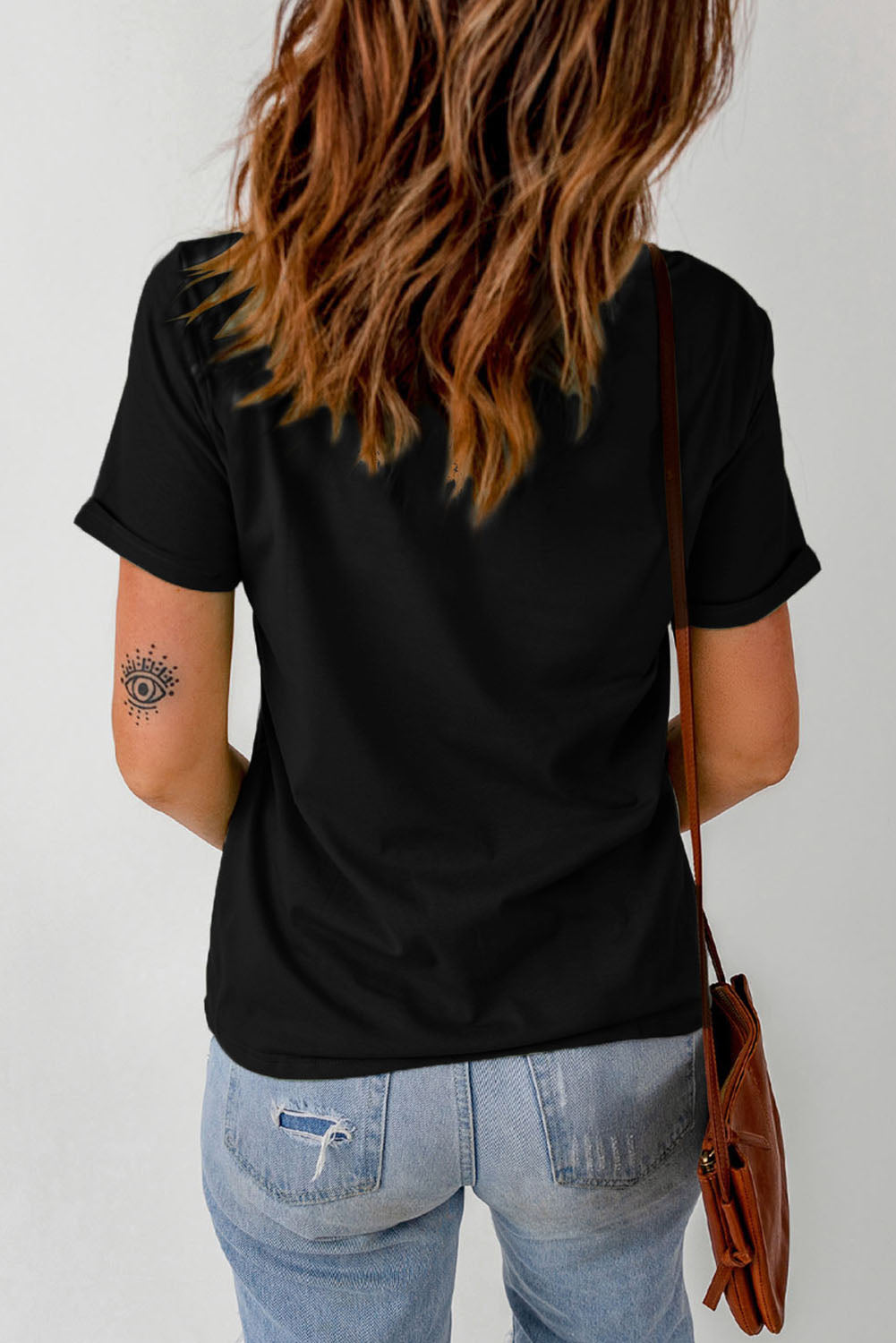 Nashville Tennesse Music City Graphic Cuffed Sleeve Round Neck Tee