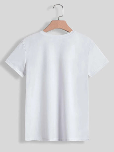 Fleur-de-lis Graphic Round Neck Short Sleeve T-Shirt