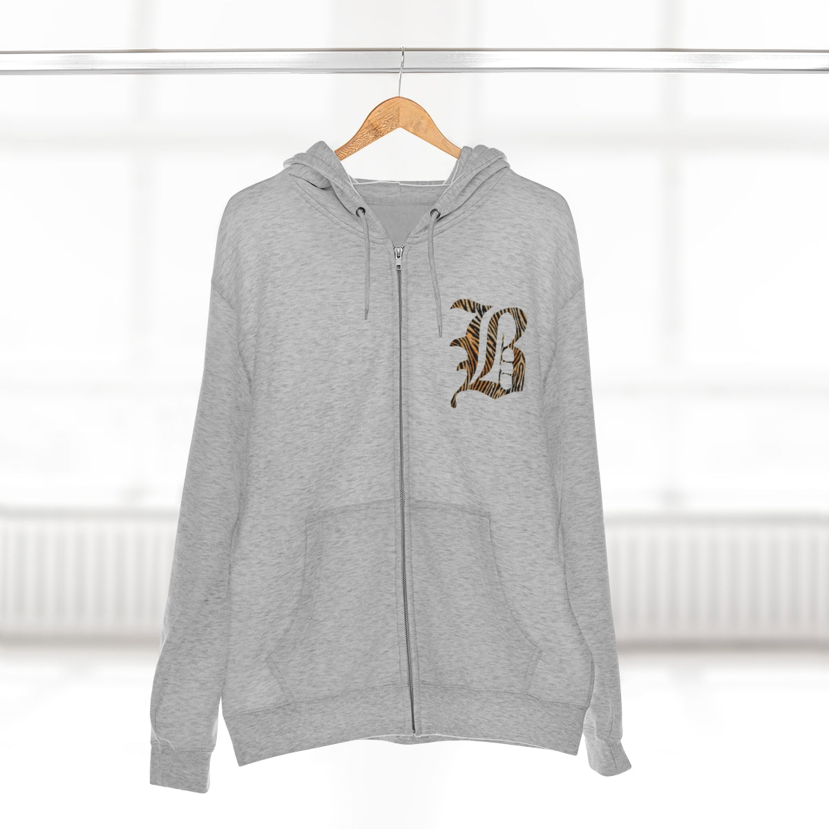 Bardstown Tiger Striped "B" Unisex Premium Full Zip Hoodie