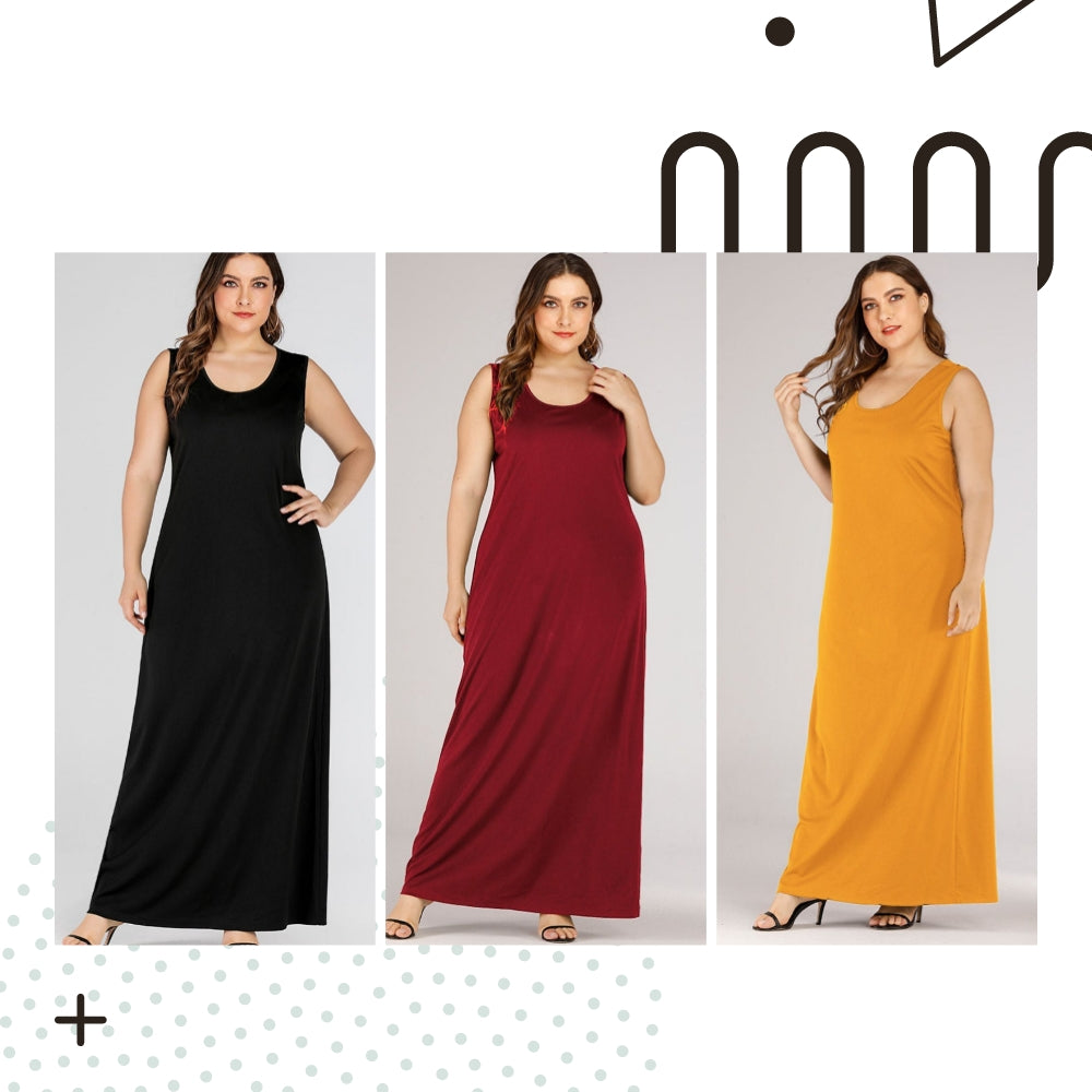 Plus Size Scoop Neck Maxi Tank Dress